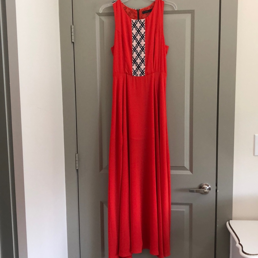 THML orange and navy dress